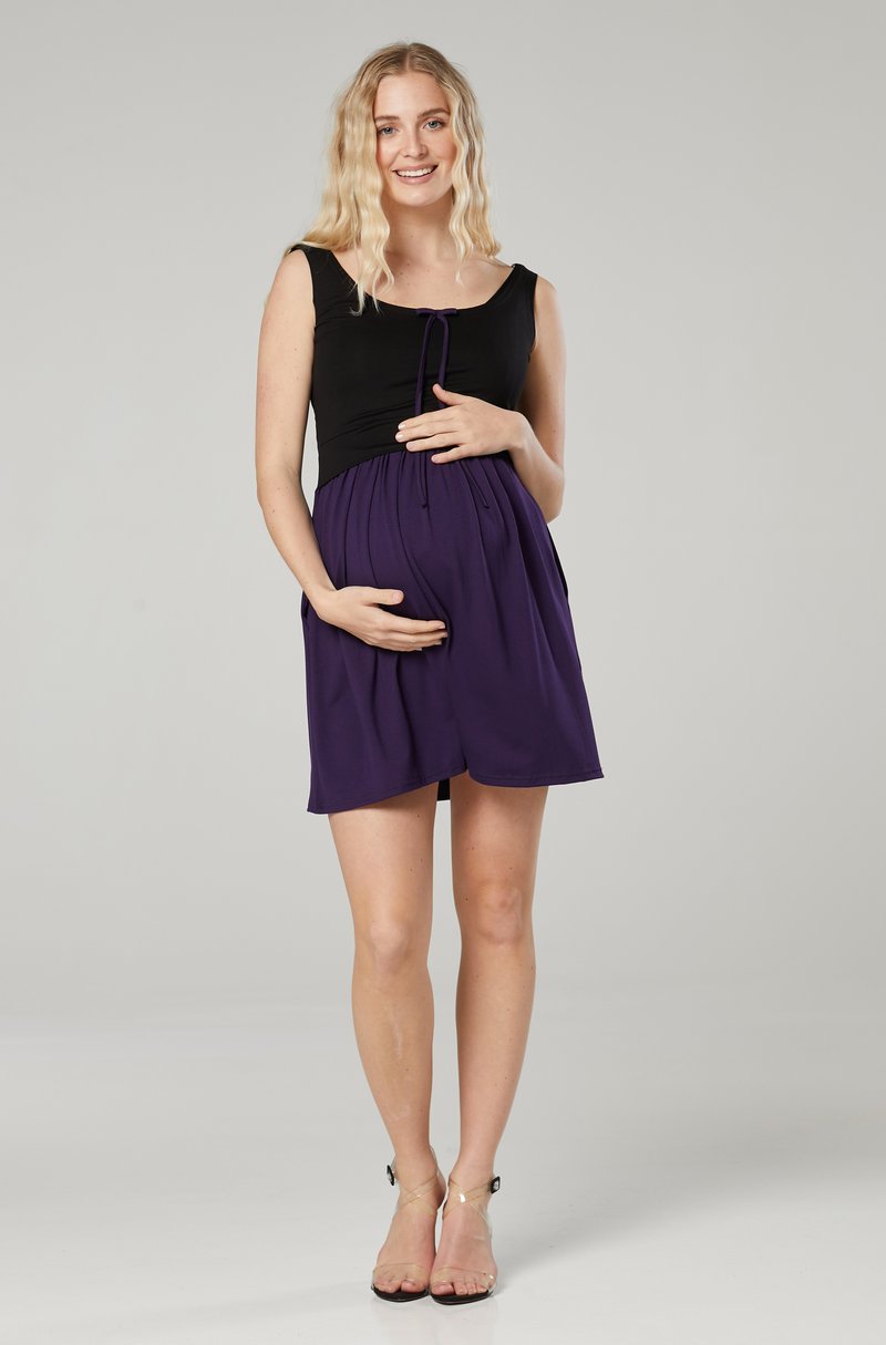 Chelsea Clark - MATERNITY  FUNCTION - Freizeitkleid - czarny fioletowy, Vergrößern