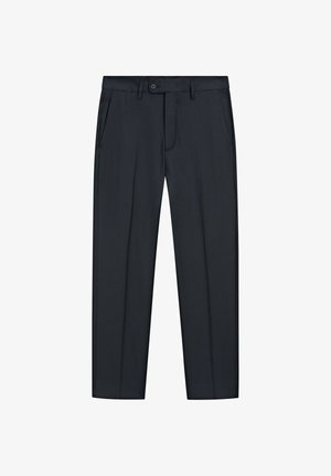 Massimo Dutti, Linen-blend skirt-detail trousers - Broek - dark blue