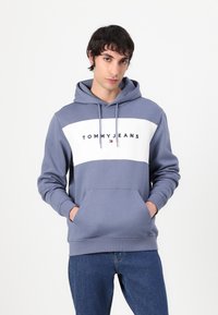 Tommy Jeans LINEAR LOGO - Sportinis megztinis - blue moment/ecru