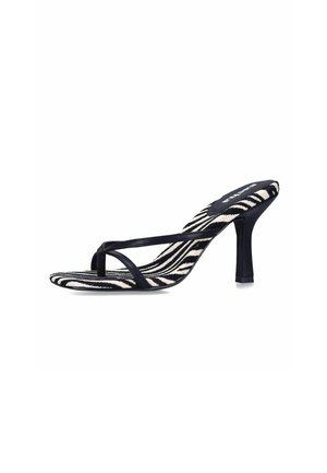 sacha, MULES MIT ABSATZ UND ZEBRAMUSTER - T-bar sandals - black