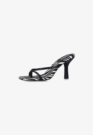 sacha, MULES MIT ABSATZ UND ZEBRAMUSTER - T-bar sandals - black