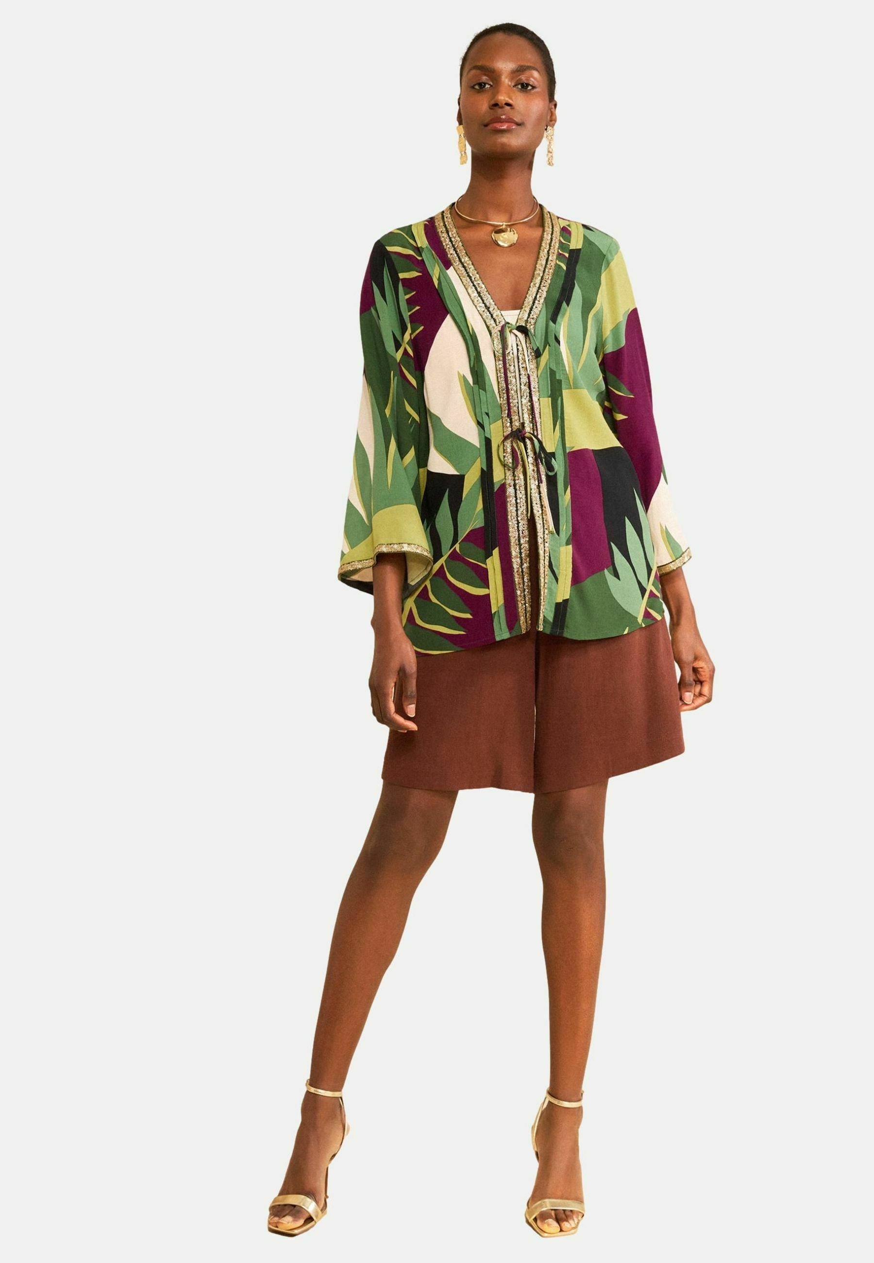 Love & Roses REGULAR FIT - SEQUIN TRIM PRINTED KIMONO . - Leichte