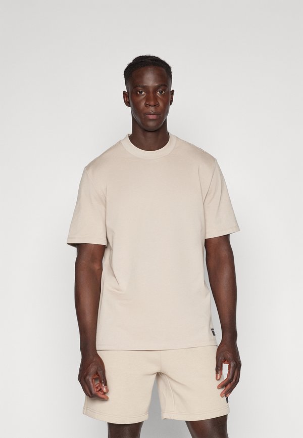 CENTRE MOCK NECK - Basic T-shirt - beige