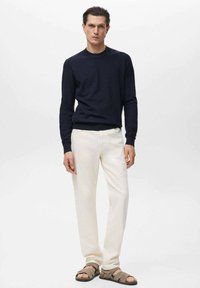 Mango MICROSTRUCTURED - Trui - dark blue