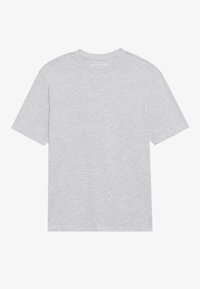 Gray short-sleeve t-shirt, made of a soft, lightweight fabric. Features a crew neckline, relaxed fit, and no visible patterns or accents.