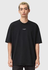 AllSaints MIKRO CREW - T-shirts basic - washed black