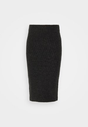ONLY, ONLSOMI STRUCTURE SKIRT - Falda de tubo - dark grey melange