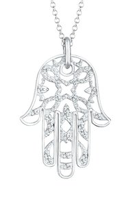 Elli SPARKLING HAMSA HAND - MIT KRISTALLEN VON SWAROVSKI® - Collier - silberfarben
