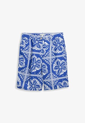 TOM TAILOR, Shorts - blue flower tile design