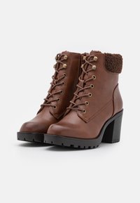 Anna Field Botines con cordones - cognac