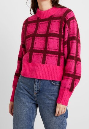 Striktrøje - neon pink