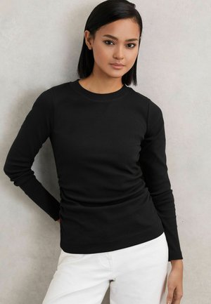 TESSA LONG-SLEEVE RUCHED  - Bluză cu mânecă lungă - black