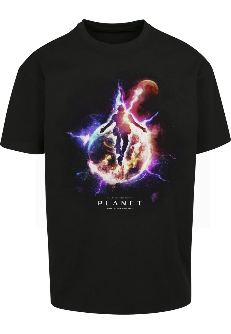 Mister Tee Unisex Oversize T-Shirt Mit Electric Planet Print – Lässiges Streetwear Shirt