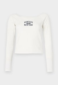Lace Trim Off-the-Shoulder San Diego Graphic Tee - Majica z dolgimi rokavi - cloud dancer/navy