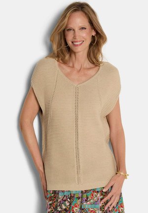 EDLES MIT DEZENTEM GLANZ - T-Shirt basic - beige