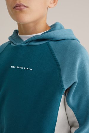 WE Fashion RIDGE - Pulover s kapuco - green/blue