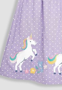 JoJo Maman Bébé UNICORN APPLIQUÉ FRILL SHOULDER SUMMER - REGULAR FIT - Rochie din jerseu - lilac purple unicorn