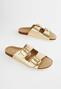 Next DOUBLE STRAP - Matalakantaiset pistokkaat - gold textured
