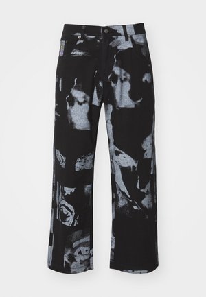 Kidsuper FACES COLLAGE PANTS - Relaxed fit jeans - black