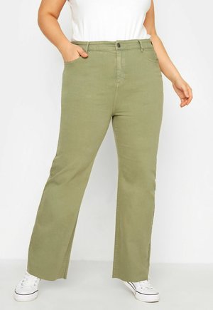 STRETCH WIDE LEG   - Jean flare - green