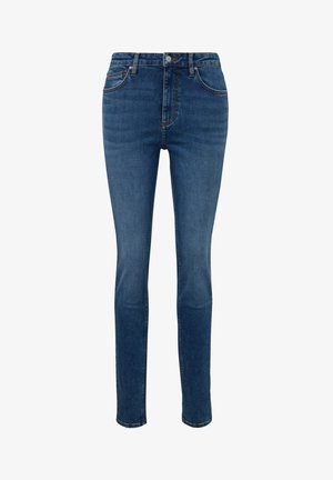 Skinny jeans in middelblauwe denim, met vijf zakken, een rits en een subtiele wassing aan de voorkant.