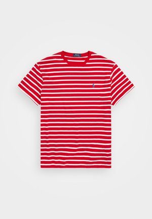 CLASSIC FIT STRIPED JERSEY T-SHIRT - Nyomott mintás póló - red/white