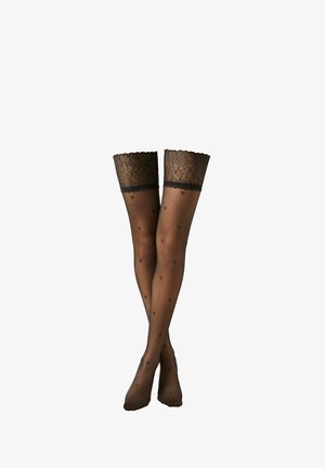 SHEER 30 DENIER HEARTS - Calcetines por encima de la rodilla - black
