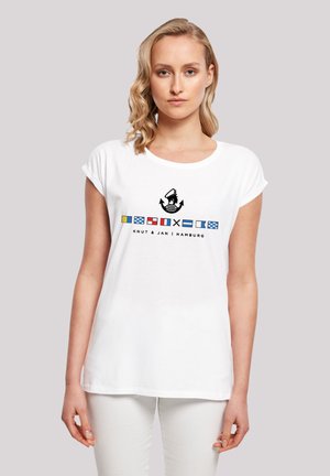 SEGLERFAHNEN KNUT JAN HAMBURG - Print T-shirt - weiß