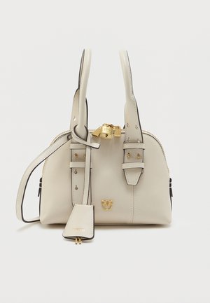 Pinko BOWLING BAG ZIP MINI - Rankinė per petį - bianco seta/matt gold-coloured