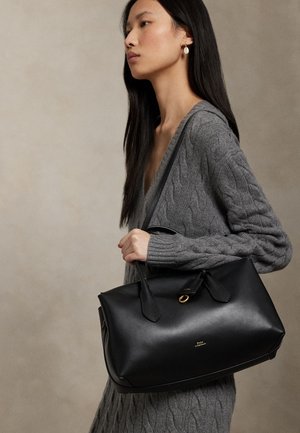 Polo Ralph Lauren, BELLPORT LEATHER SATCHEL - Handtasche - black