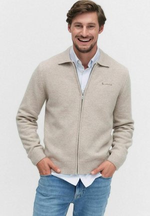 RUBERT ZIP - Strickjacke - beige melange