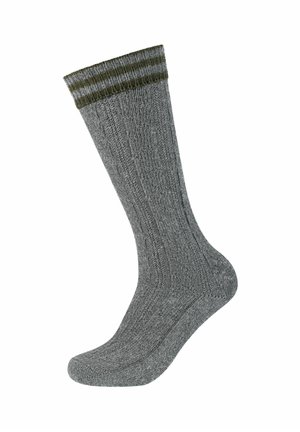 UNISEX COSY WIESN CABLE STITCH - Knæstrømper - dark grey melange