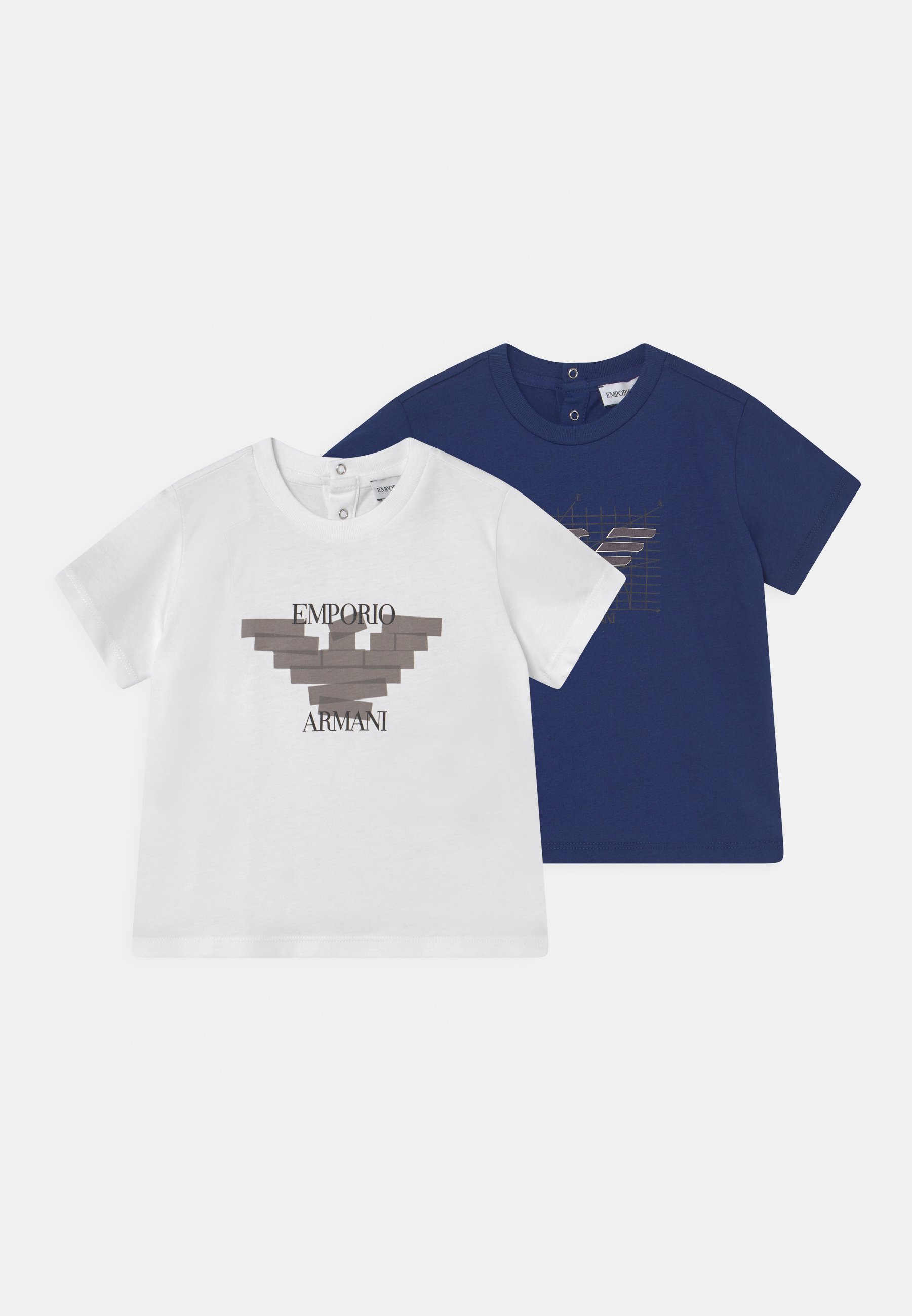 Emporio Armani 2 PACK - T-shirt print - blue/white/Blauw - Zalando.nl
