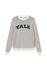 YALE PINSTRIPE ROUND NECK UNISEX - Strikkegenser - ivory/black