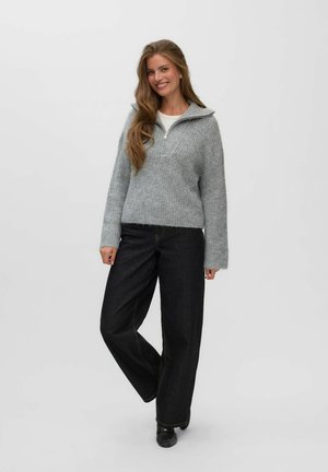 Vero Moda, KNITTED PULLOVER VMNOLAN KNITTED PULLOVER - Pullover - light grey melange