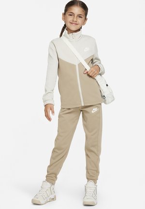 TRACKSUIT UNISEX SET - Pantalones deportivos - light bone khaki white