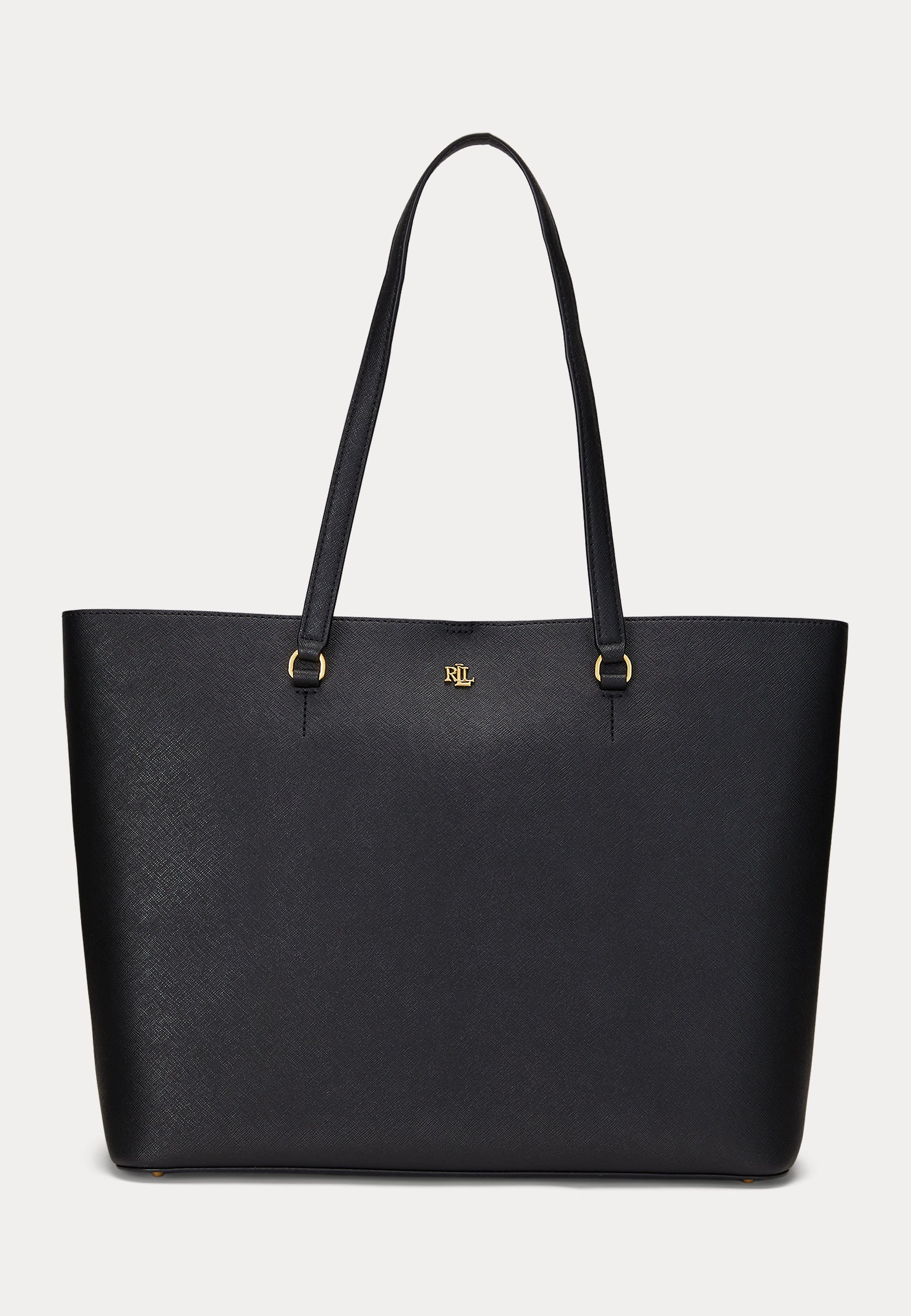 バッグ Ralph Lauren Blackwatch Leather Tote Lauren Ralph Lauren CROSSHATCH LEATHER LARGE KARLY TOTE - Tote bag