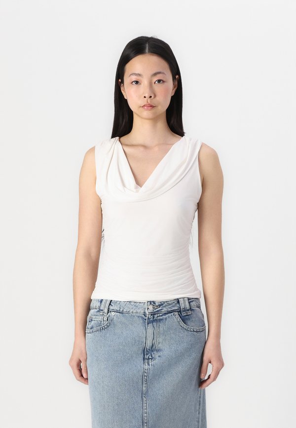 Draped Cowl Neck Top - Top