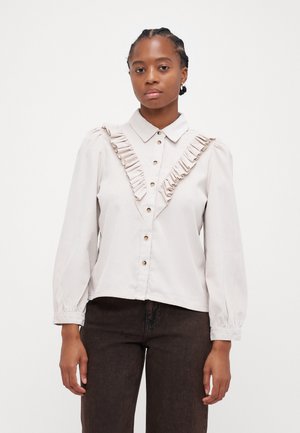 ONLMARIKE FRILL SHIRT - Hemdbluse - pumice stone