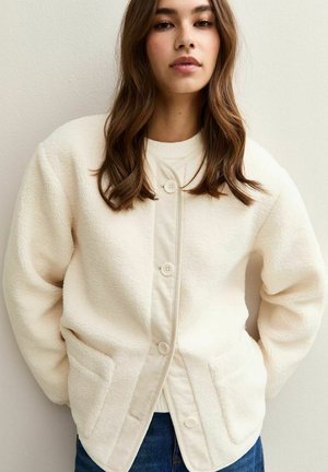 BORG BUTTON THROUGH - Fleecejas - cream