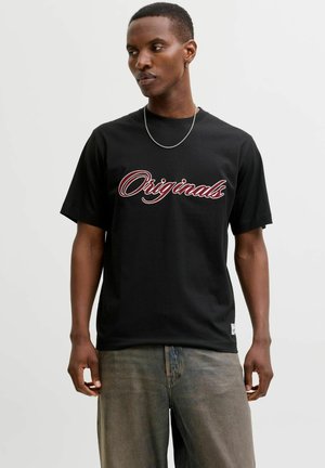 JORNANTUCKET EMB TEE SS CREW NECK - T-shirts print - black