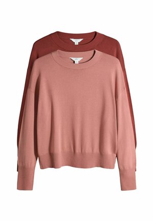 REGULAR FIT 2 PACK CREW NECK  - Trui - pink rust red