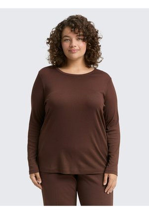 Langarmshirt - dark pecan brown