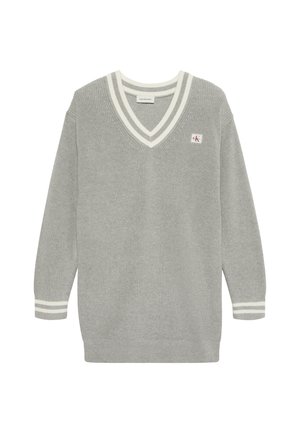 Calvin Klein Jeans, LABEL DRESS - Φόρεμα-πουλόβερ - grey heather