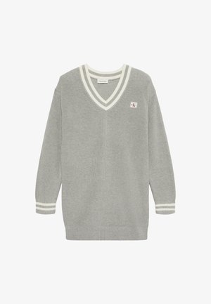 Calvin Klein Jeans, LABEL DRESS - Φόρεμα-πουλόβερ - grey heather