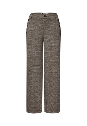 Street One, STRAIGHT LEG HOSE MIT KAROMUSTER UND KNÖPFEN - Pantalones - sanded amber