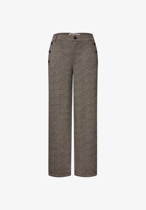 Street One, STRAIGHT LEG HOSE MIT KAROMUSTER UND KNÖPFEN - Pantalon classique - sanded amber