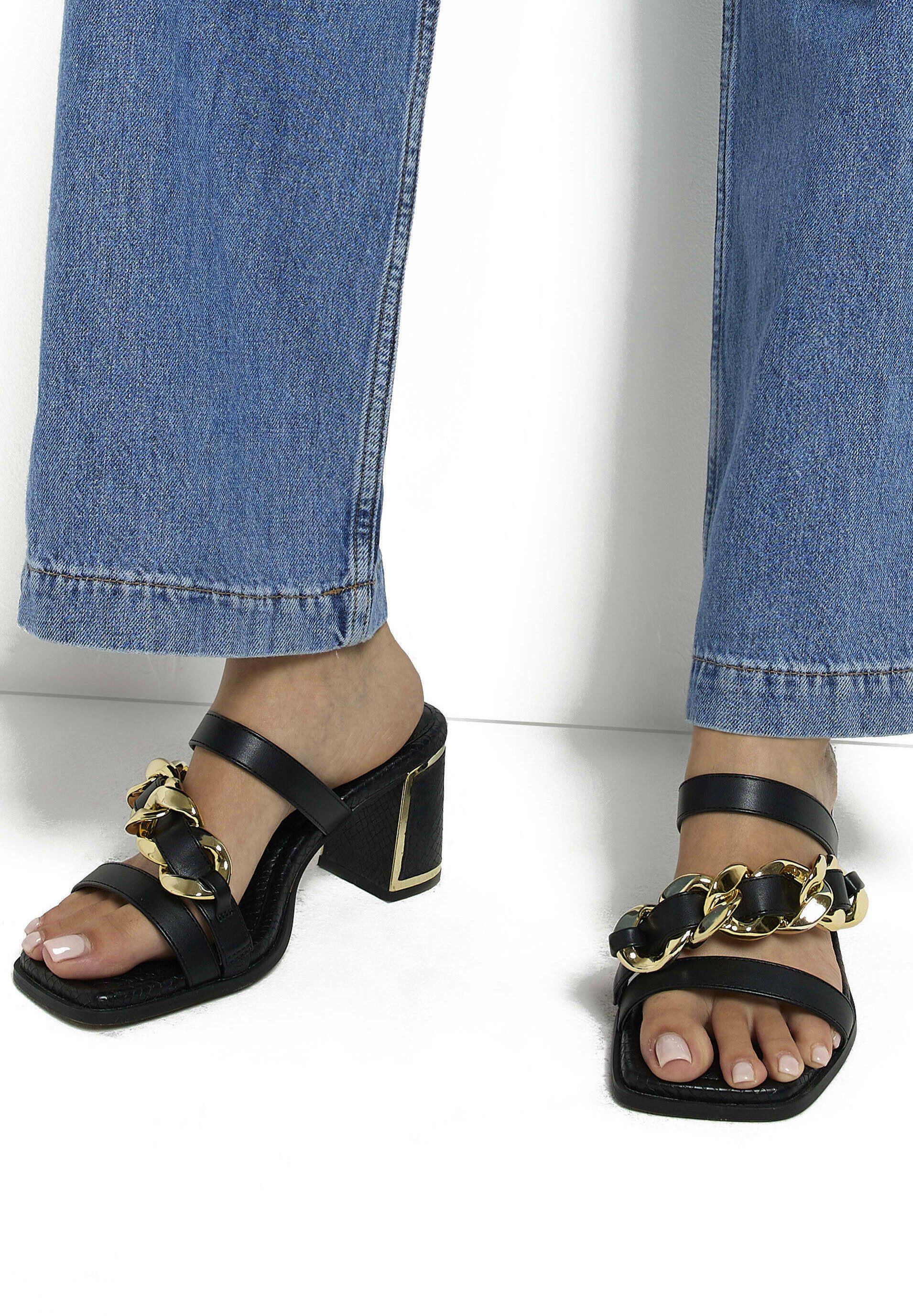 River Island Wide Fit Muiltjes met hak - black/zwart - Zalando.be