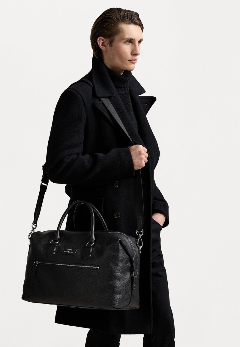 Polo Ralph Lauren - PEBBLED LEATHER DUFFEL - Weekend bag - black, Enlarge