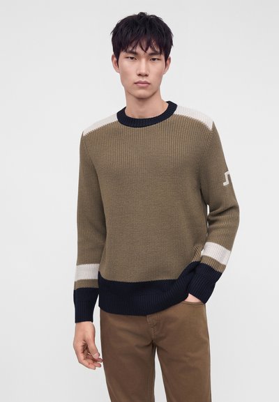 J.LINDEBERG STAN COLOUR BLOCK CREW - Πουλόβερ - brindle